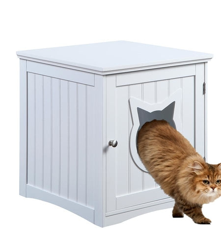 Cat House Side Table, Nightstand Pet House, Litter Box Enclosure