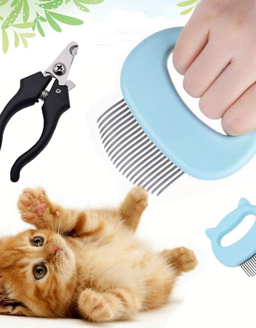Load image into Gallery viewer, Gentle Cat Grooming Comb Massager - Pet Hair Remover Nail Clipper Cat Puppy Rabbit Pet Shell Massage Deshedding Grooming Shedding Trimming Soft Tools Removing/Loosing Matted Fur Knots Tangles Painless
