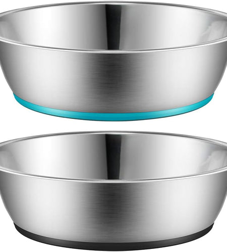 Lightweight Stainless Steel Cat Bowls - 3 Cup, 2 Pack
