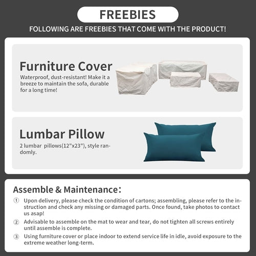 Load image into Gallery viewer, Patio Furniture Set 6 Pieces Peacock Blue Cushions Included
