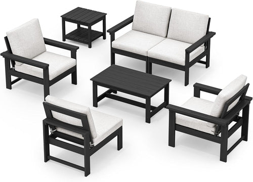 Load image into Gallery viewer, HDPE Outdoor Patio Furniture Set 7 Piece All Weather

