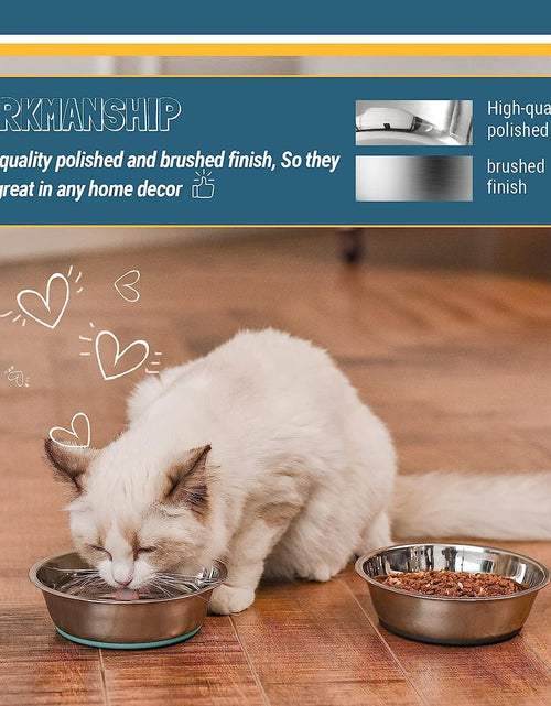 Load image into Gallery viewer, Lightweight Stainless Steel Cat Bowls - 3 Cup, 2 Pack
