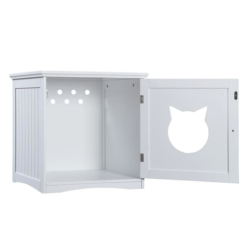Load image into Gallery viewer, Cat House Side Table, Nightstand Pet House, Litter Box Enclosure
