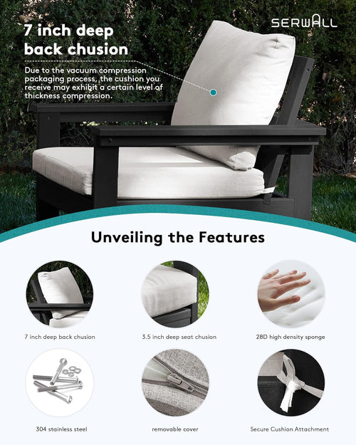 HDPE Outdoor Patio Furniture Set 7 Piece All Weather